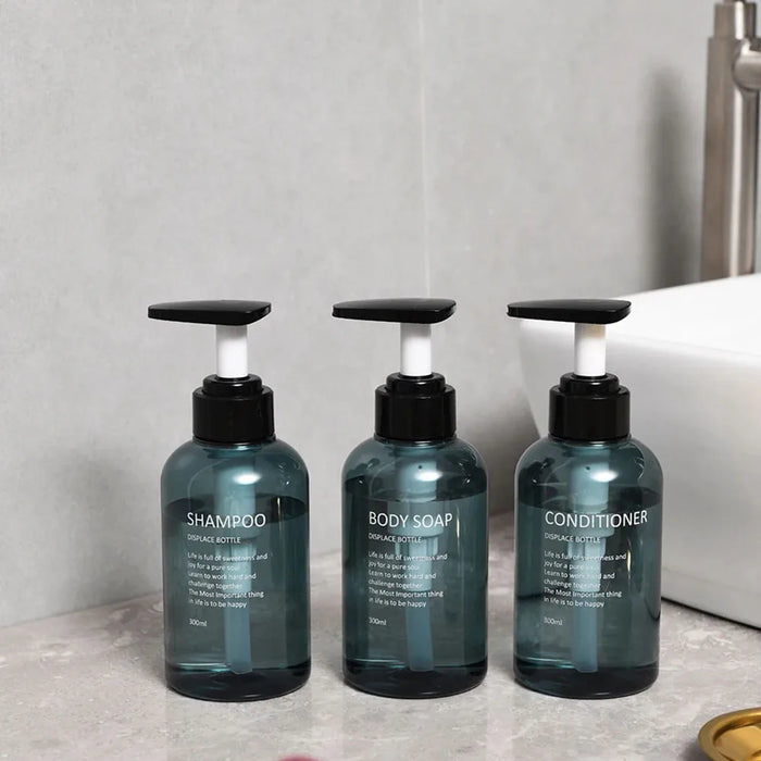 Refillable Pump Dispenser Set for Shampoo, Conditioner & Body Wash — 500 ml (1 or 3 pack)