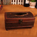 Royal-style Torched Wood Tissue Box Cover – Brown, Four-Leg Design