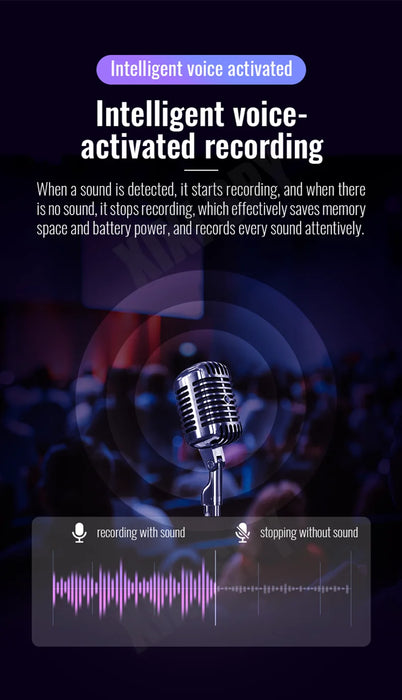 Mini Voice‑Activated Digital Recorder — Compact Dictaphone with MP3 Playback