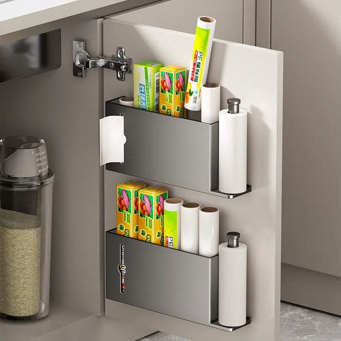 Adhesive Under-Cabinet Paper Towel Holder - Punch-Free Roll Dispenser