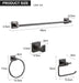 Gun Grey Bathroom Hardware Set — Towel Bar, Paper Holder, Ring & Hook
