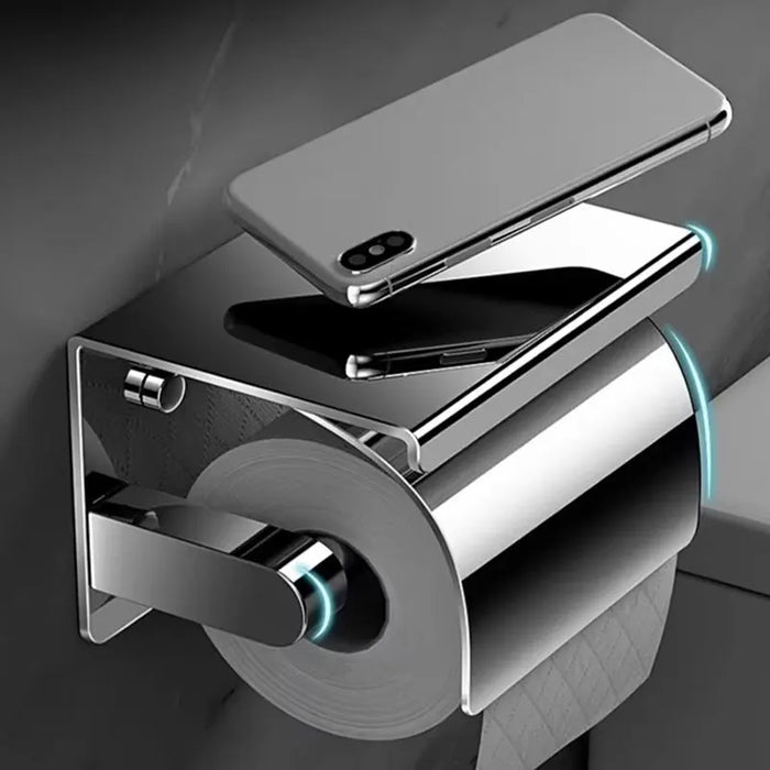 Stainless Steel Wall-Mounted Paper Towel & Toilet Roll Holder