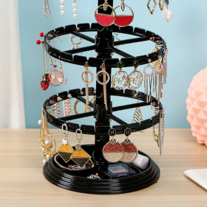 Rotating Jewellery Organiser – Compact Stand for Earrings, Necklaces & Bracelets