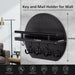 Wooden Wall-Mounted Key & Mail Holder with 8 Key Hooks and Shelf for Sunglasses & Dog Lead