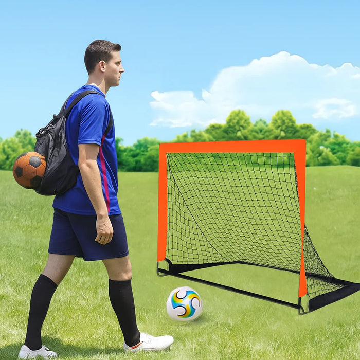 2-Pack Pop-Up Football Goals for Garden, Indoor & Outdoor