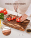 End-grain Acacia Butcher Block Cutting Board with Handle — 395×249×25 mm
