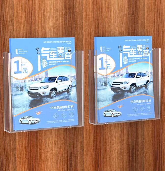 Acrylic Wall-Mounted Brochure Holder - A4/A5 Clear Flyer & Pamphlet Display