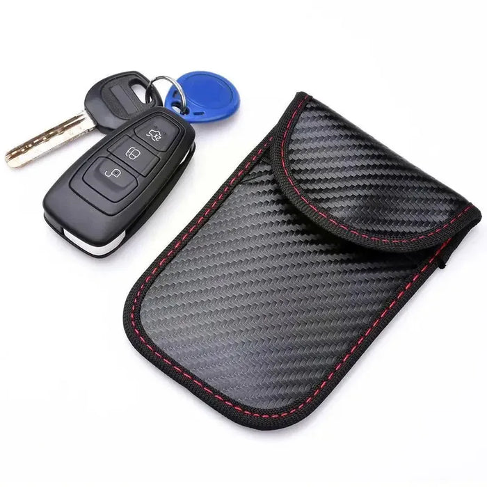 Car Key Signal Blocker Faraday Pouch – Dual-Pocket Key Fob Case