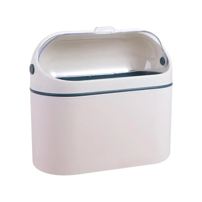 Mini Desktop Compost Bin – Hanging Countertop Rubbish Bucket (Orange / Navy)