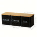 Set of 3 Metal Canisters with Bamboo Lids — 500ml (Coffee, Tea, Sugar)