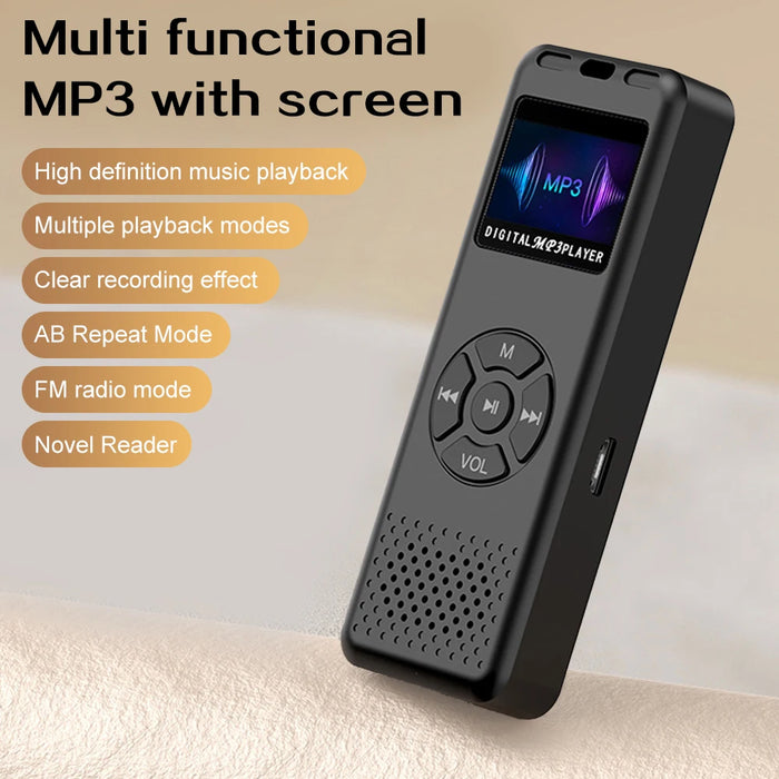 2026 Digital Voice Recorder — Colour LED, A‑B Repeat, Up to 64GB