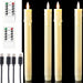 Rechargeable 10-inch Flameless LED Taper Candles — Warm White, 2 or 4 Pack (Beige or White)