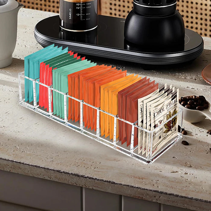 Tea Bag Storage Box — Plastic Kitchen Drawer & Countertop Organiser