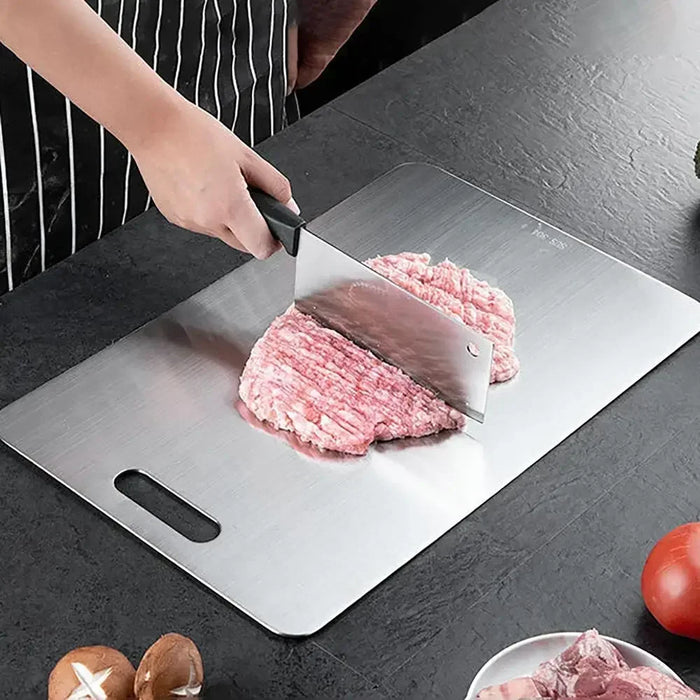 Stainless-steel Cutting Board — Thickened, Double-sided Food‑Grade Chopping Board