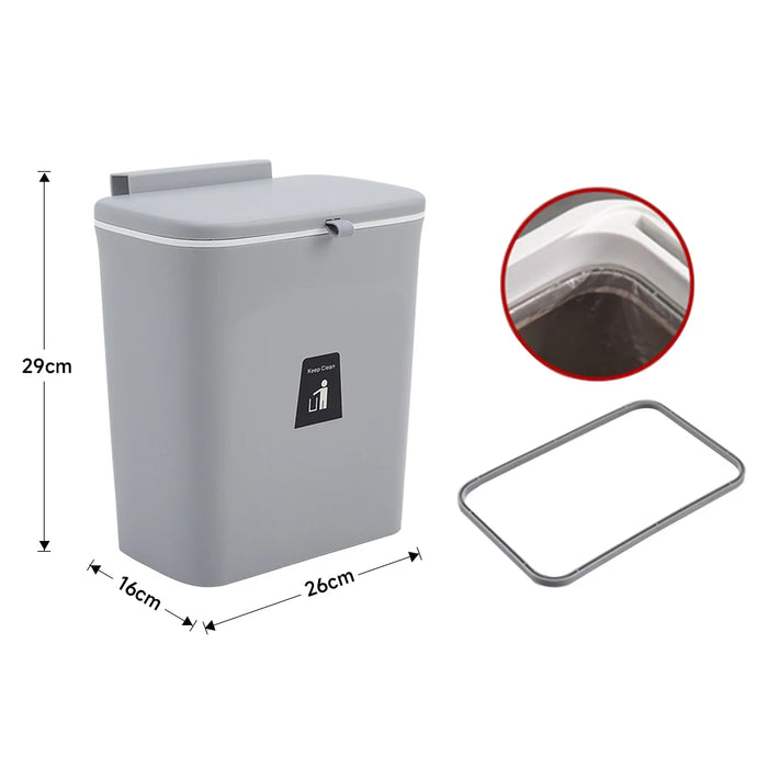 Kitchen Compost Bin — 9L Hanging Bin with Odour-Sealing Lid