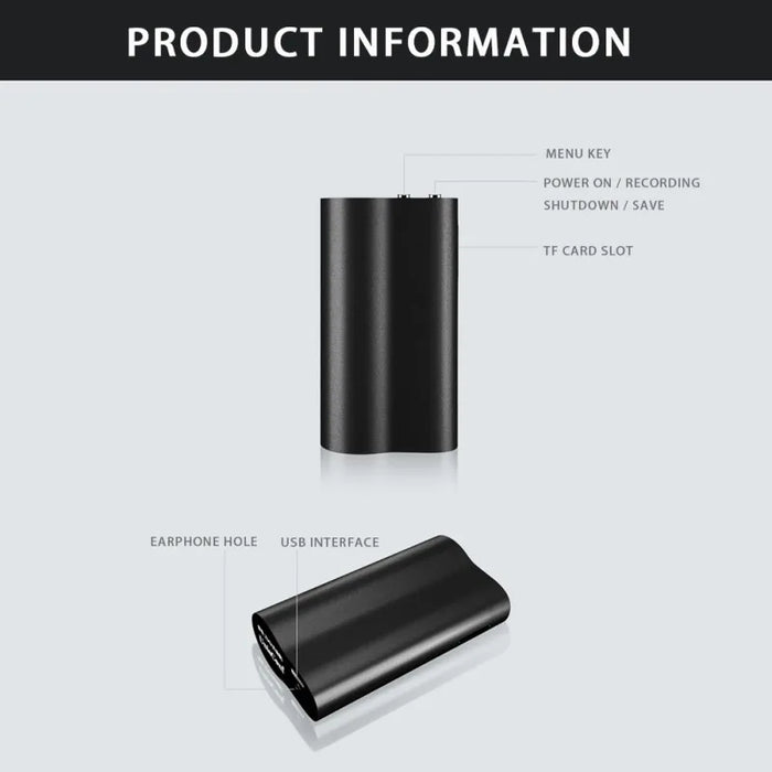 128GB Digital Voice Recorder – 500‑Hour Battery, Magnetic, Noise‑Reduction MP3 Player