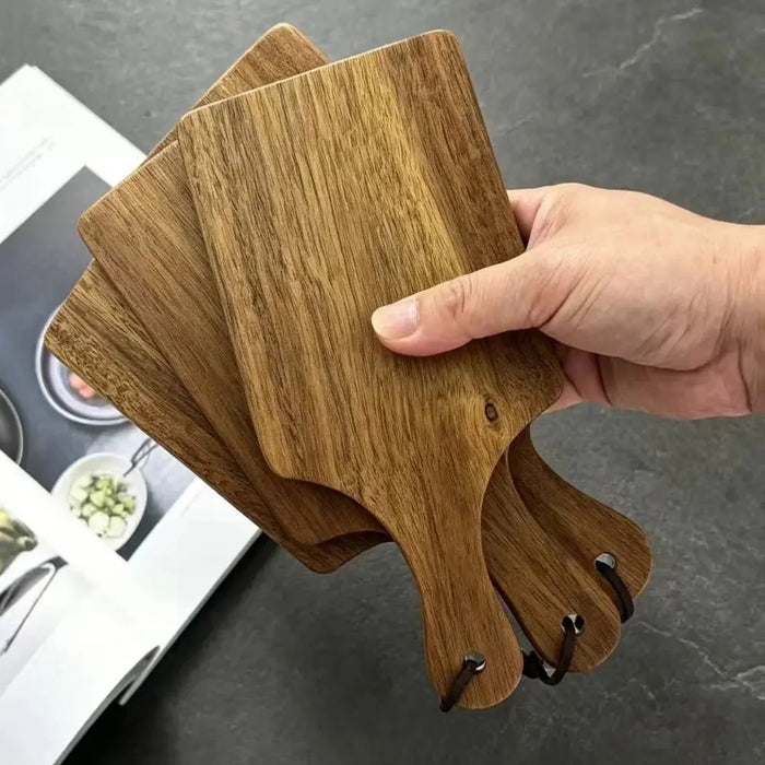 Acacia Wood Mini Cutting Board Set (3pcs) — Rectangle Chopping Blocks for Meat, Cheese & Bread