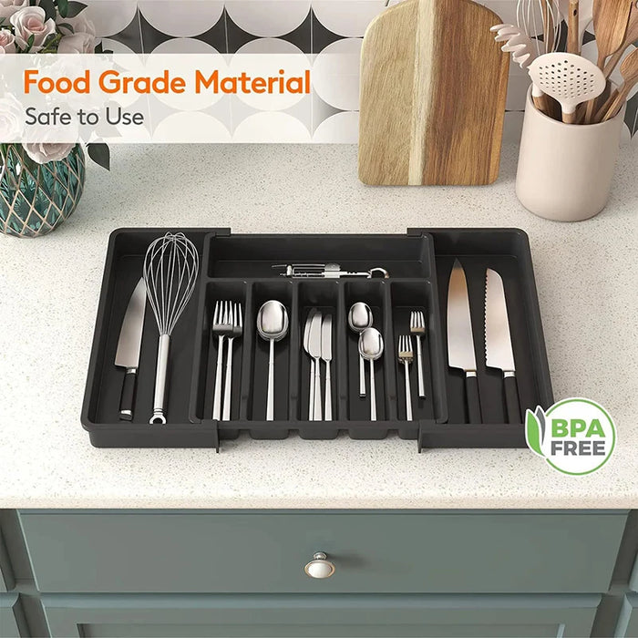 Expandable Cutlery Tray – Adjustable Drawer Utensil Organiser (PP)