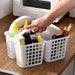 Portable Plastic Shower Caddy with Handle — Divided Storage Basket 30×20×13cm
