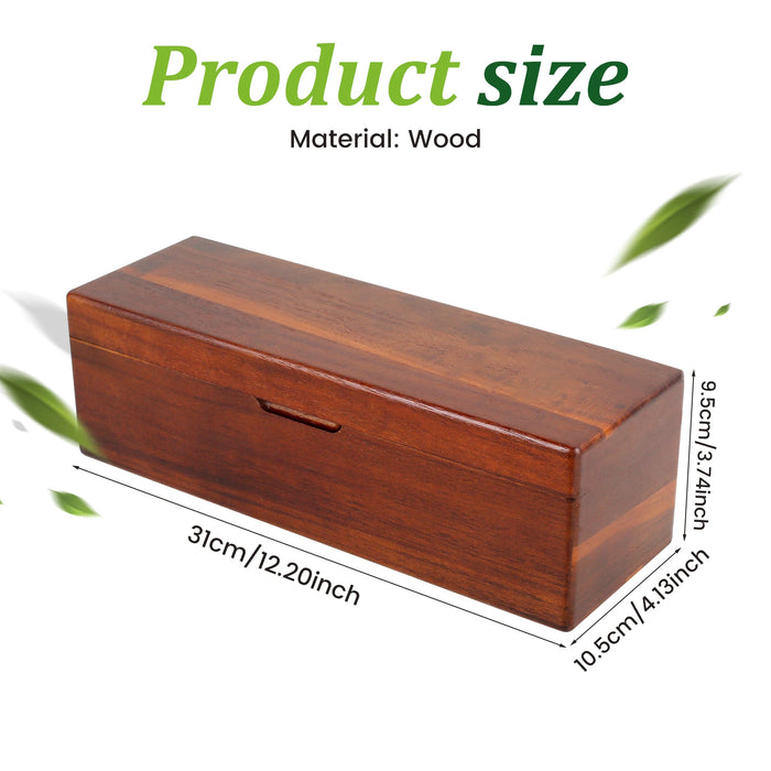Wooden Tea Box with Lid — 4 or 8-Compartment Tea Bag Organiser