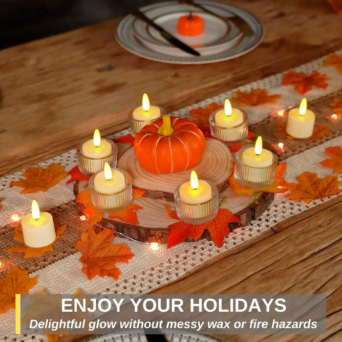 12-Pack Rechargeable LED Tea Lights — USB Charge, Remote & Timer, Warm White