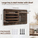 Rustic Wood Wall Mail Organiser with Key Hooks and Floating Shelf