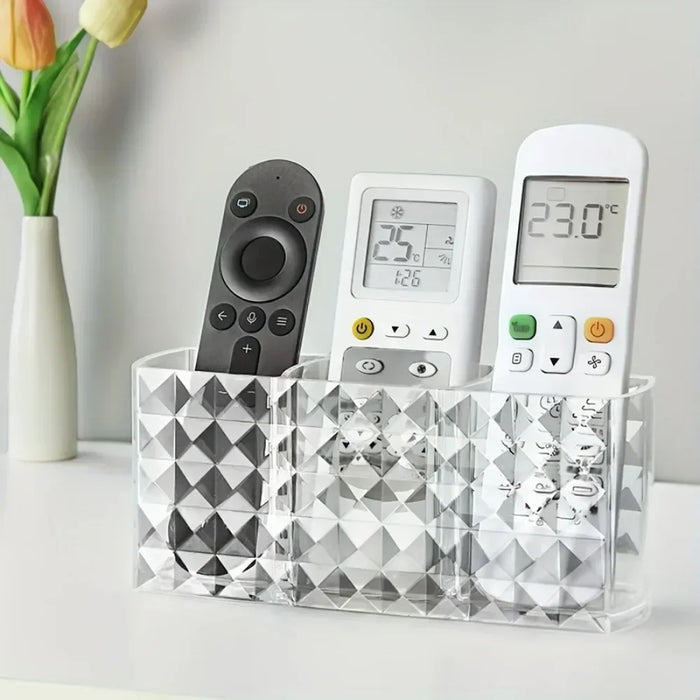 Clear Acrylic-Style Make-up Brush & Lipstick Organiser — Desk Cosmetic Holder