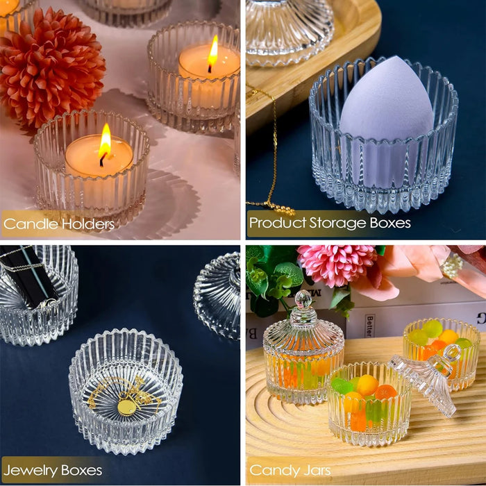 Votive Candle Holders with Lids — Glass Tealight Holders for Weddings & Centrepieces
