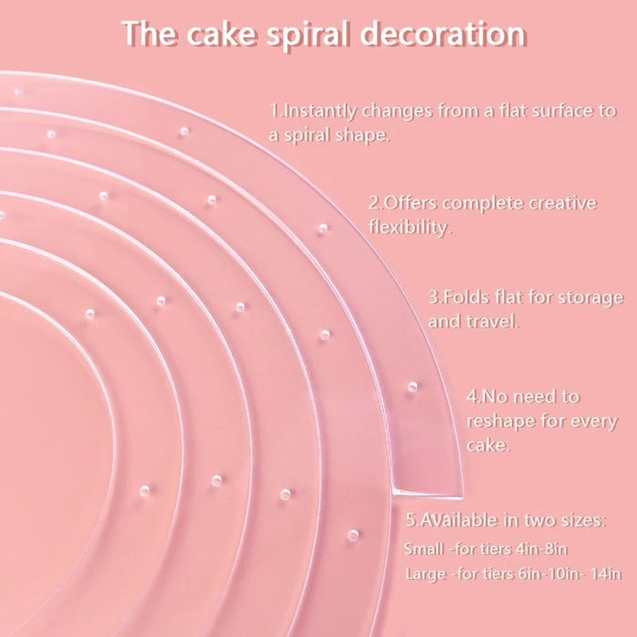 Foldable Acrylic Cake Spiral Stand — 4–14in Multi‑layer Display for Weddings & Parties
