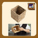 Woven Wooden Tissue Cube — Square Decorative Tissue Box Stand (1pc)