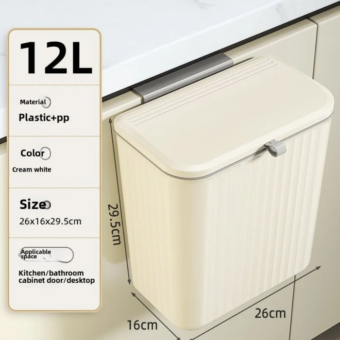 8L / 12L Kitchen Compost Bin with Lid – Countertop or Under-Sink Hanging Bin