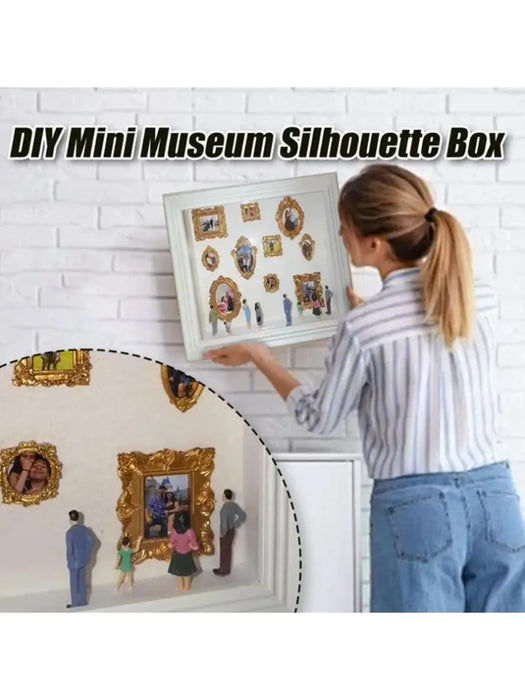 Mini Museum Silhouette Photo Box – DIY Memory Display Kit with Frames & Figurines