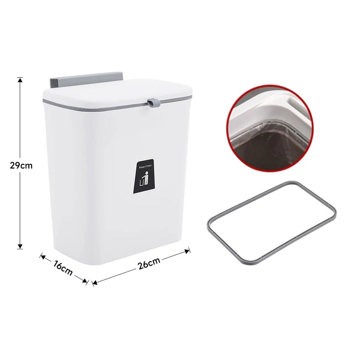 Kitchen Compost Bin — 9L Hanging Bin with Odour-Sealing Lid