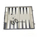 Backgammon & Chess Folding Set in Stitched Black Leatherette Case