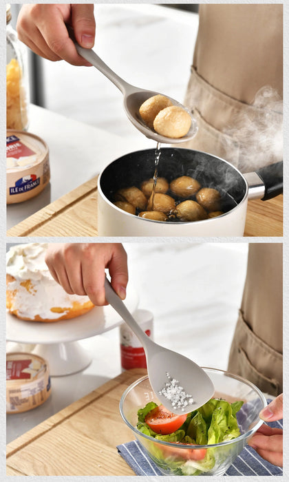15-Piece Khaki Silicone Kitchen Utensil Set — Food-Grade Cookware Tools