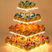Acrylic 3/4-Tier Square Cake & Cupcake Stand with LED Lights