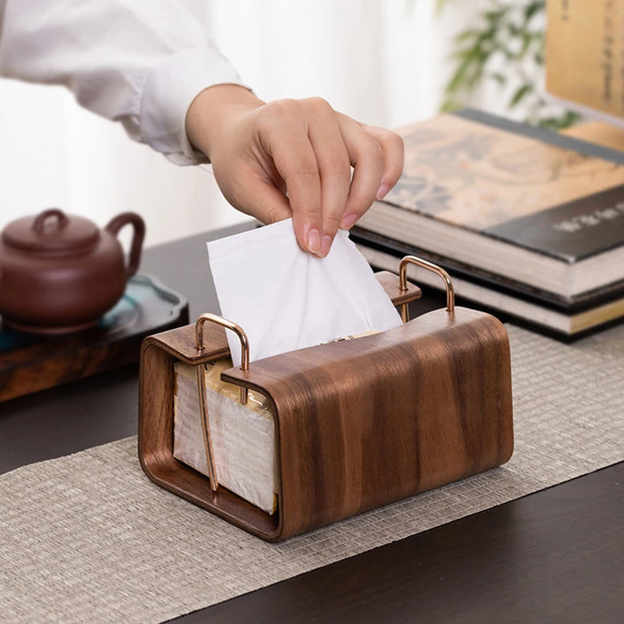 Nordic Wooden Tissue Box – Retro Napkin Holder for Living Room & Desktop