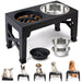 Adjustable Elevated Dog Feeder with Double Stainless Steel Bowls — Small to Large Dogs