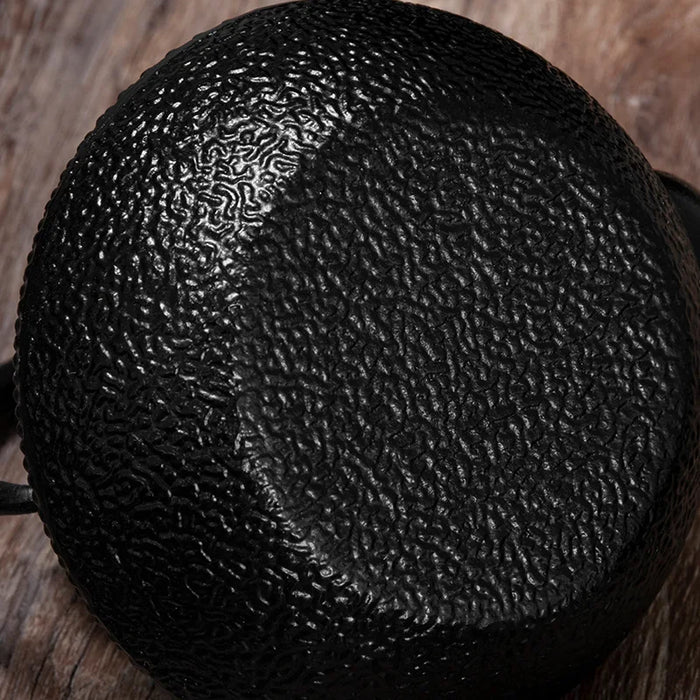 300ml Cast Iron Teapot with Stainless Steel Infuser — Black