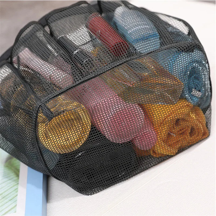 Quick-Dry Mesh Shower Caddy Tote – Beach & Travel Wash Bag (8 Pockets)