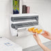 Wall-Mounted Wrap Dispenser with Cutter — Grey ABS, 39 x 24 x 10 cm