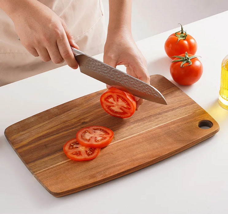 Acacia Wood Chopping & Charcuterie Board — Decorative Wooden Serving Board