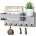 Wooden Wall-Mounted Key Rack & Mail Organiser — 6 Hooks