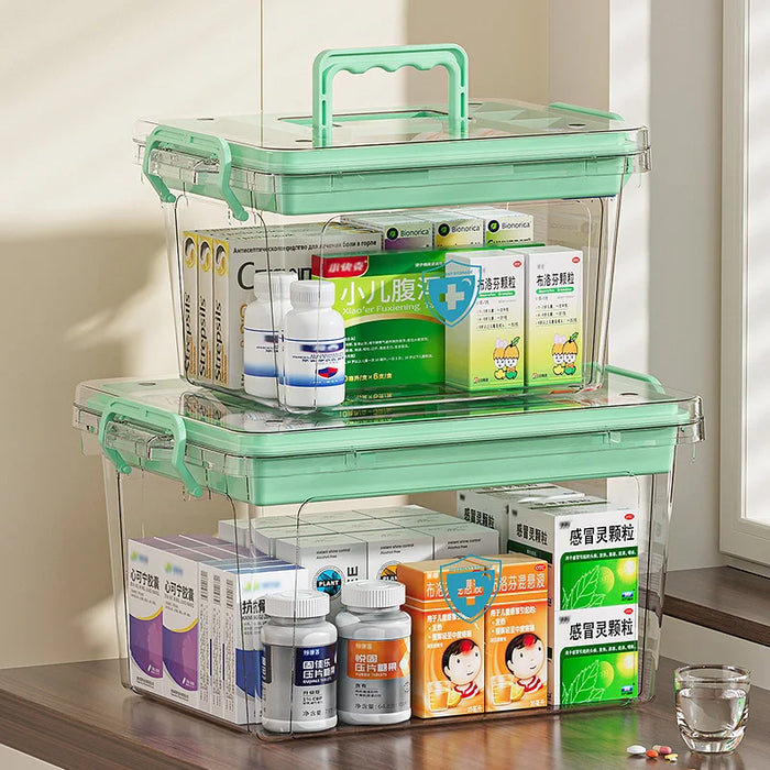 Transparent Medical Storage Box — Foldable, Large-Capacity Medicine Cabinet