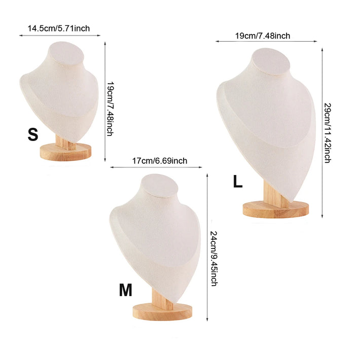 Wooden Jewellery Bust — Mannequin Necklace Stand and Display Prop