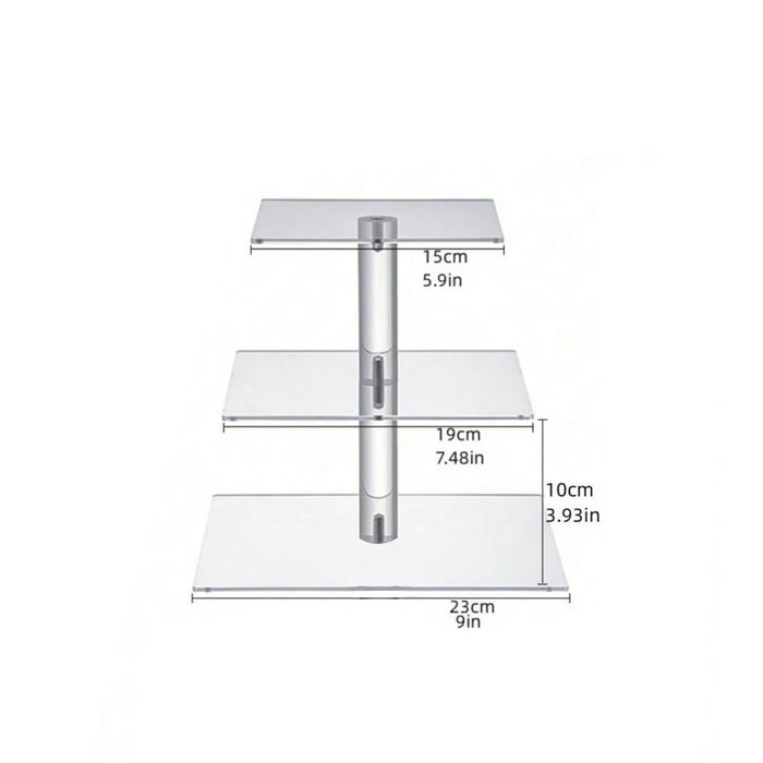Acrylic 3/4-Tier Square Cake & Cupcake Stand with LED Lights