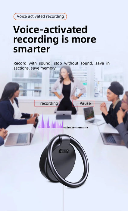 32GB Keychain Voice Recorder — Mini Digital Dictaphone, MP3 Player with Noise Reduction