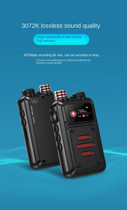 Mini Professional Digital Voice Recorder — 32GB–128GB, DSP Noise Reduction, VAD, MP3/WAV