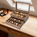 24-Slot Watch Box — Brown PU & Wood Display Case with Glass Lid