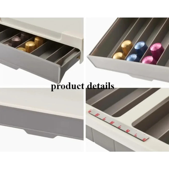Coffee Capsule & Tea-Bag Drawer Organiser — No-Punch Space-Saving Storage